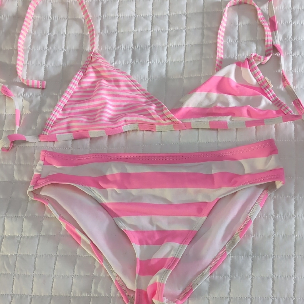 Old Navy Pink and White Kids Bikini